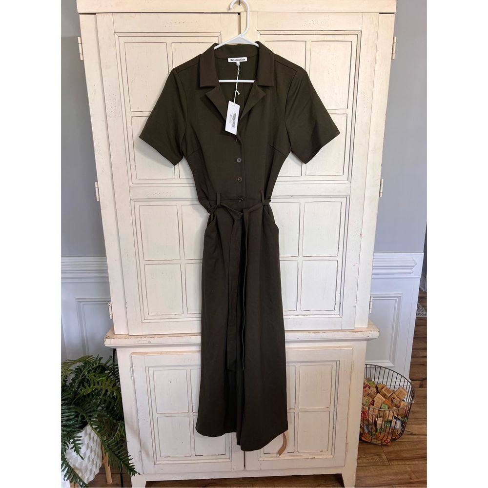 NWT Reformation size 4 forest green jumpsuit